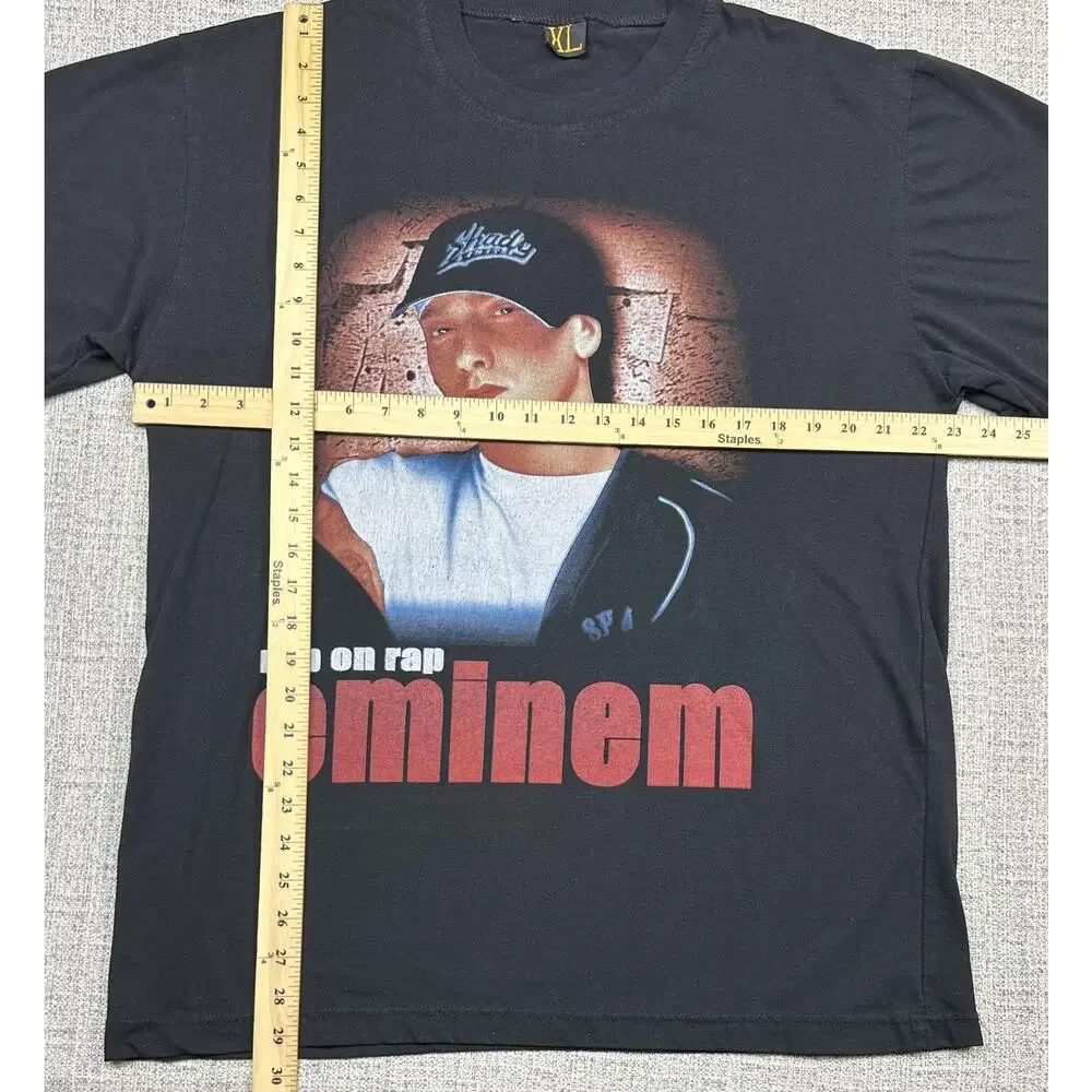 Vintage Eminem Shirt Mens XL Black Rap On Rap Double Sided Graphic Rap Tee